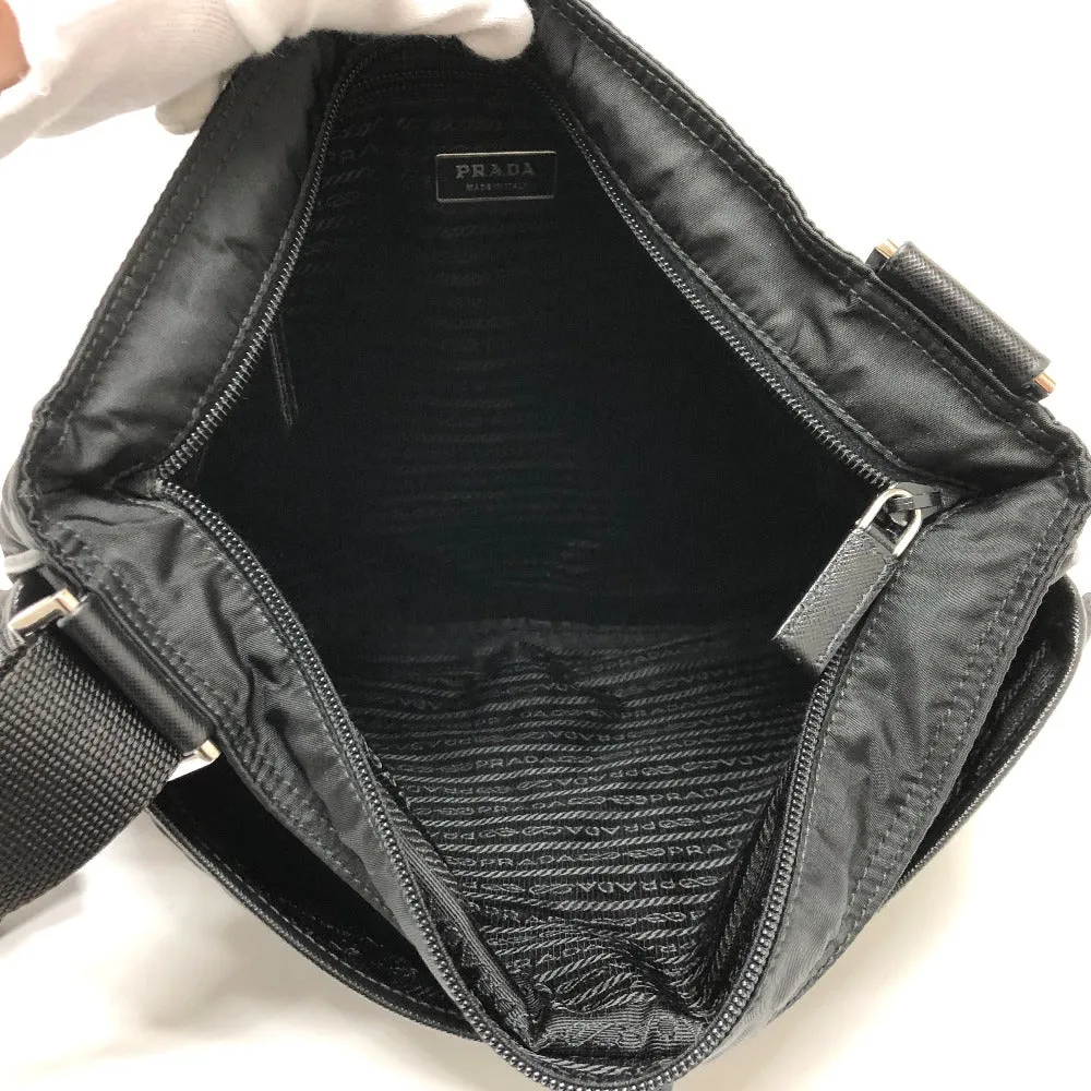 PRADA Shoulder Bag Nylon black Triangle With logo