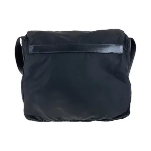 PRADA Shoulder Bag Nylon, Leather Black SilverMetal Crossbody Shoulder Bag Pochette Test Triangle With logo mens Used