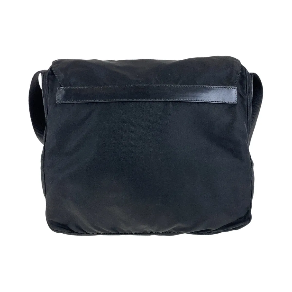 PRADA Shoulder Bag Nylon, Leather Black SilverMetal Crossbody Shoulder Bag Pochette Test Triangle With logo mens Used