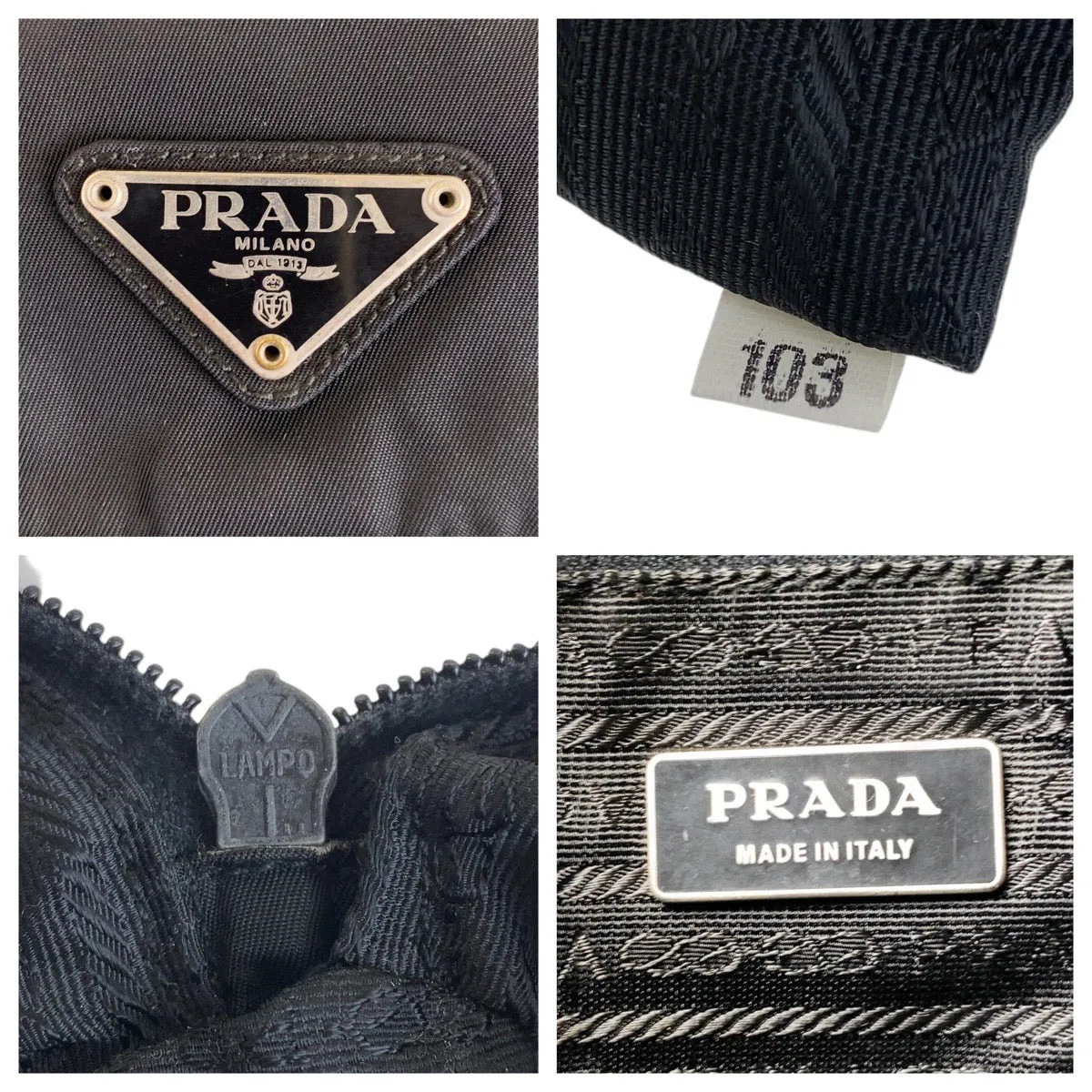 PRADA Shoulder Bag Nylon, Leather Black SilverMetal Crossbody Shoulder Bag Pochette Test Triangle With logo mens Used