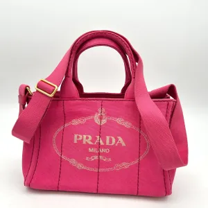 Prada Small Canapa Logo Tote w/ Strap - Pink Totes, Handbags LA7910
