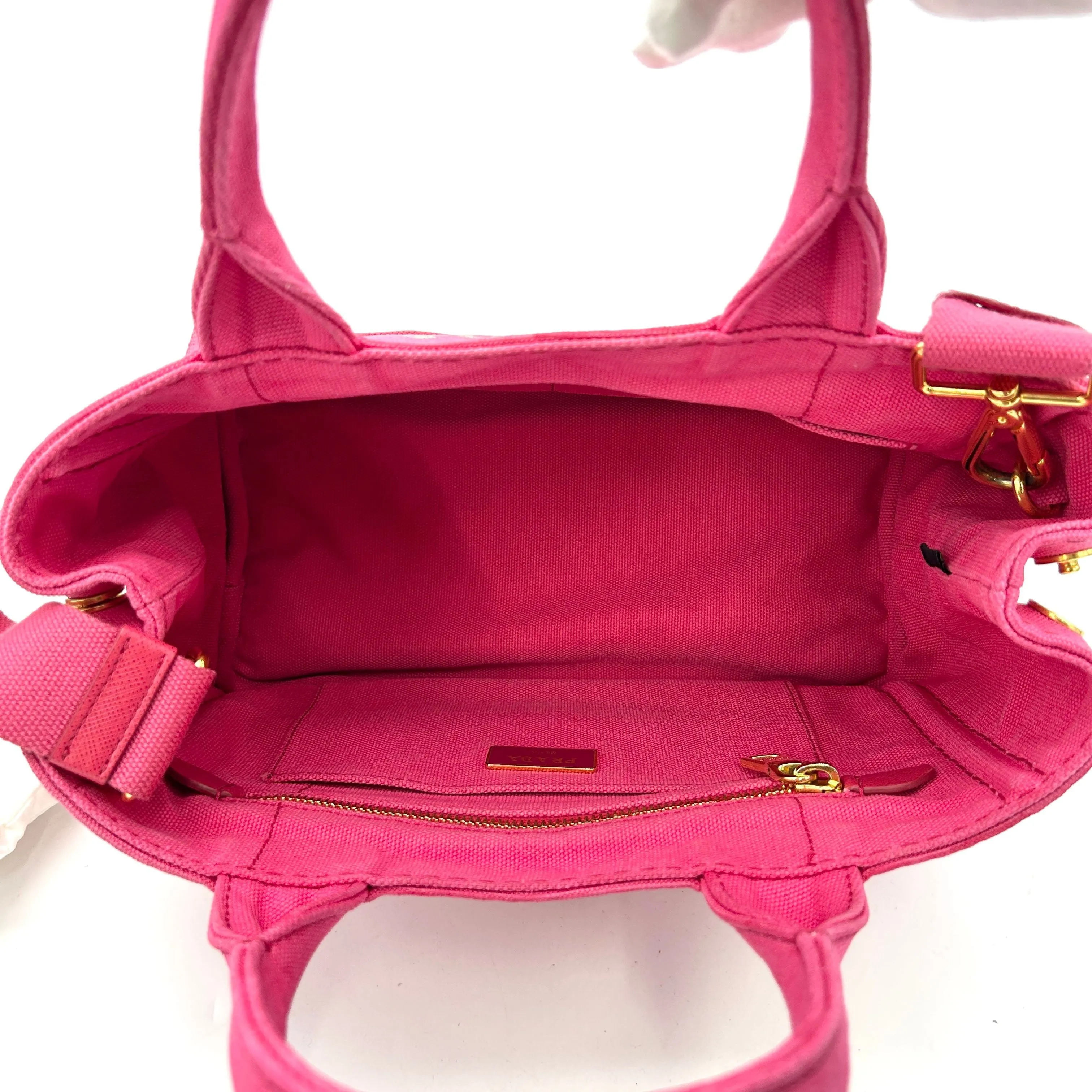 Prada Small Canapa Logo Tote w/ Strap - Pink Totes, Handbags LA7910