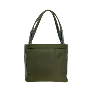 PRADA Tote Bag Nylon Khaki SilverMetal Tote Bag Shoulder Bag Test Triangle With logo Women Used