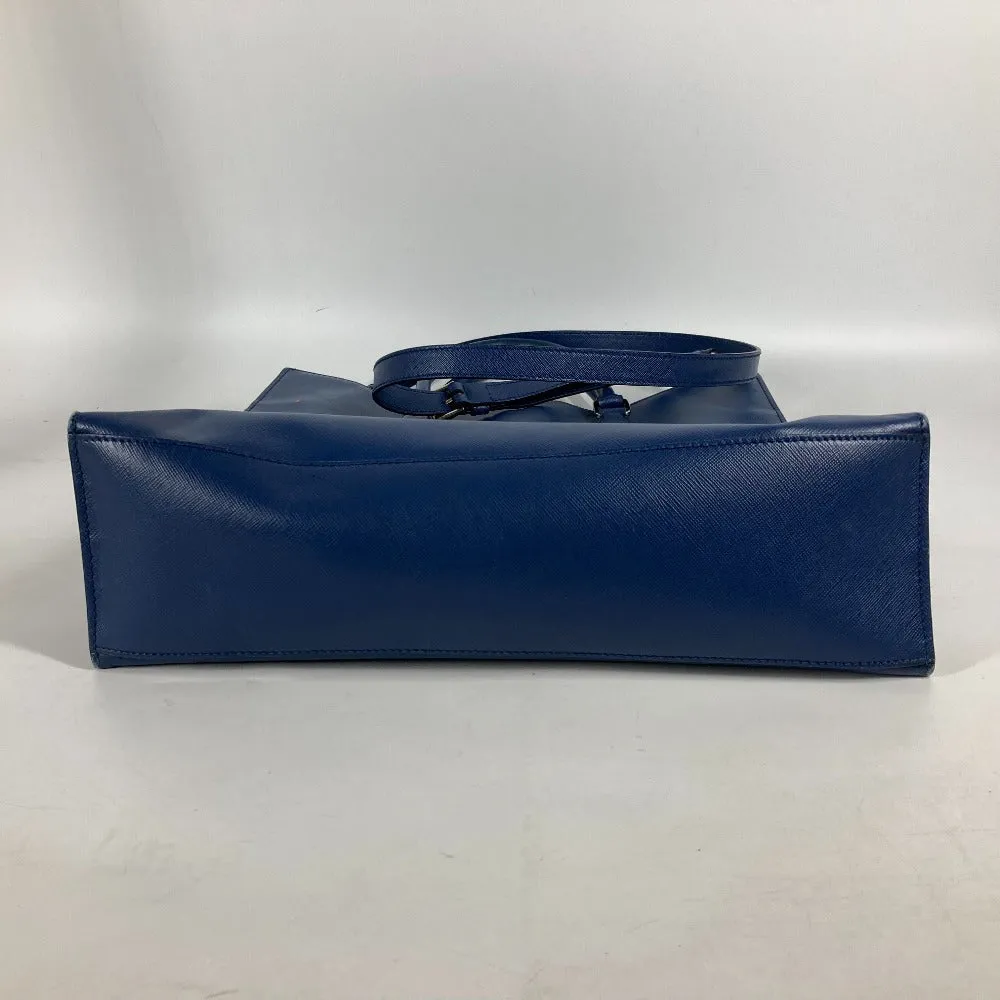 PRADA Tote Bag Safiano leather blue Bag Crossbody Shoulder Bag Triangle logo plate