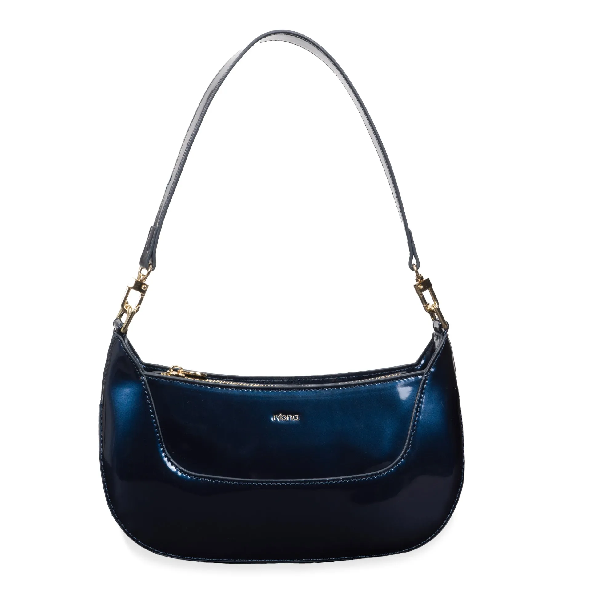 Riona Ella RFID Patent Baguette Black