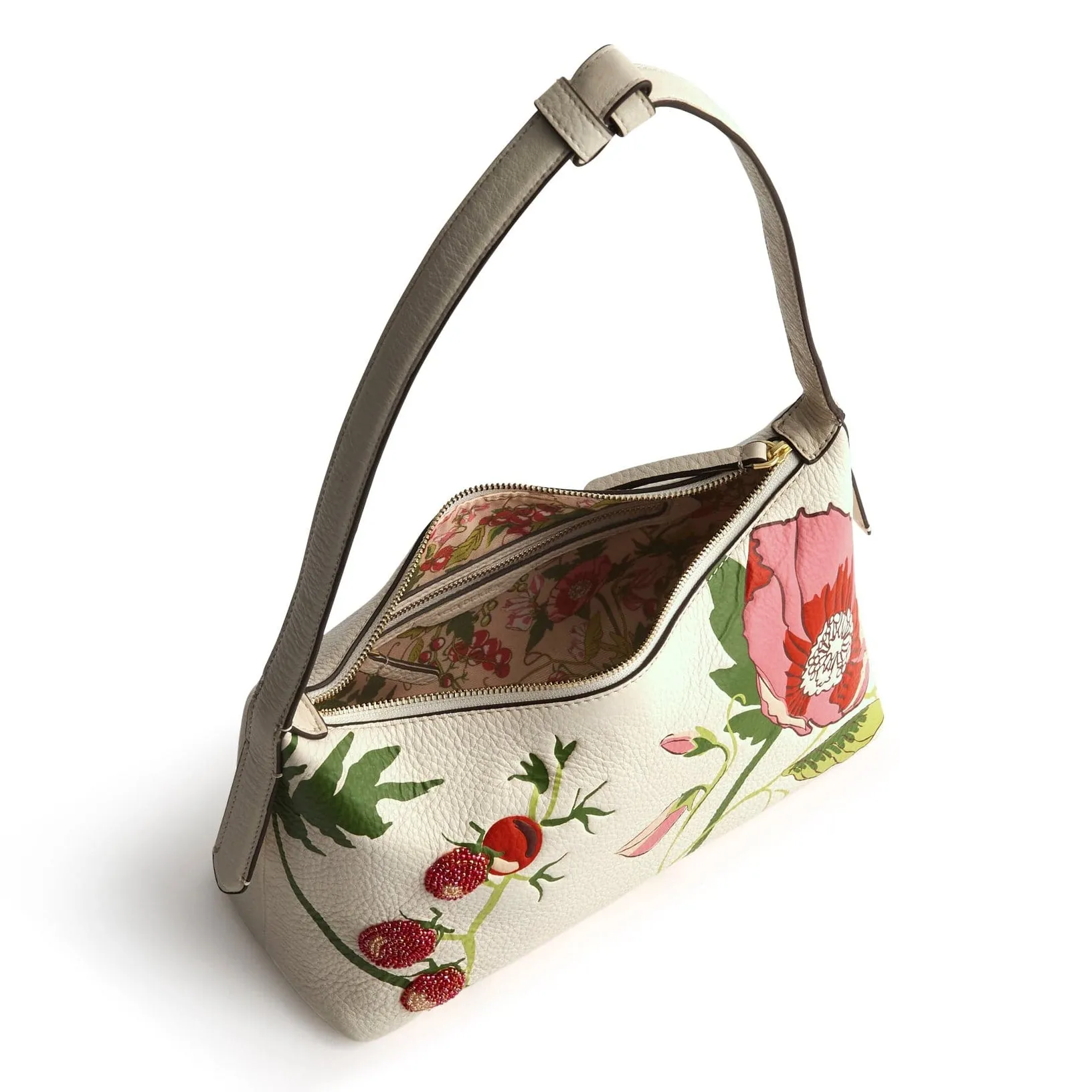 Roxbury Crescent Shoulder Bag Meadow Bouquet Cottage Cream