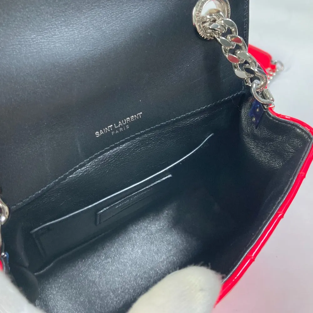 SAINT LAURENT PARIS Shoulder Bag 538439 Patent leather Pink type YSL vicky small Women Used