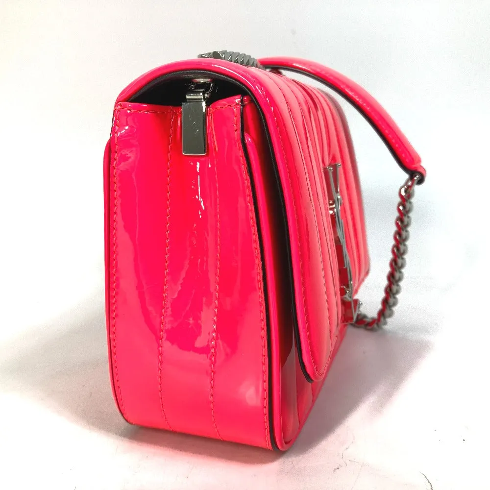 SAINT LAURENT PARIS Shoulder Bag 538439 Patent leather Pink type YSL vicky small Women Used
