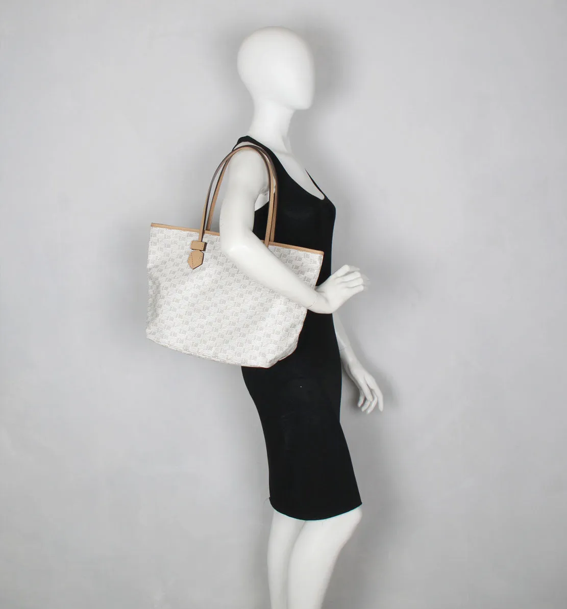 Saint Tropez Open Tote MM, Milk / Cappuccino Trim