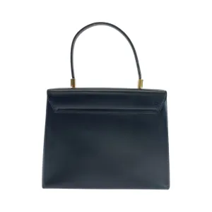 Salvatore Ferragamo Handbag leather Black GoldMetal Handbag Shoulder Bag 2way Gancini Women Used