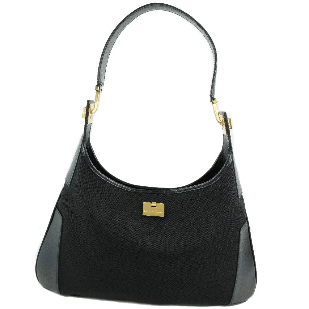 Salvatore Ferragamo Shoulder Bag 21-1898 canvas black Women Used