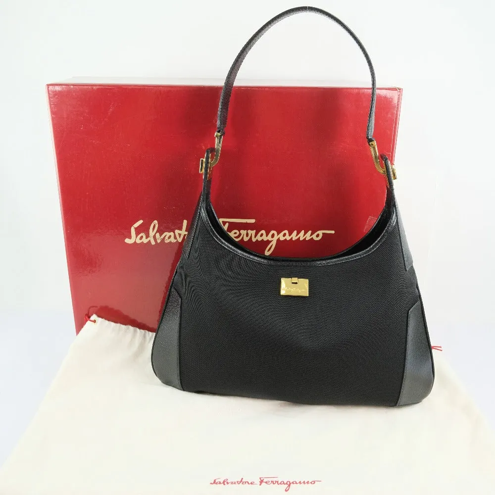 Salvatore Ferragamo Shoulder Bag 21-1898 canvas black Women Used