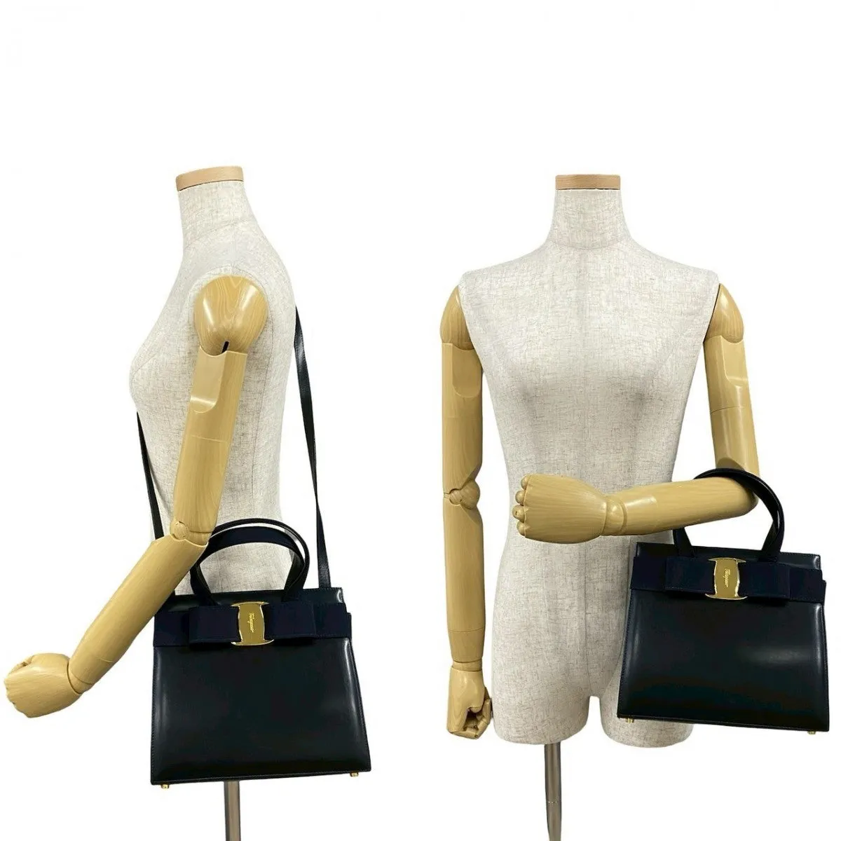 Salvatore Ferragamo Shoulder Bag Calfskin Navy