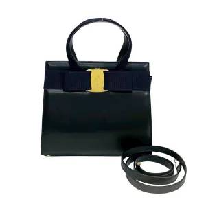 Salvatore Ferragamo Shoulder Bag Calfskin Navy