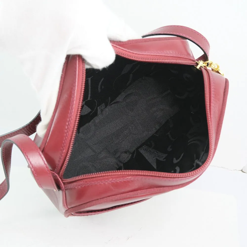 Salvatore Ferragamo Shoulder Bag Calfskin Red Vara ribbon Women Used