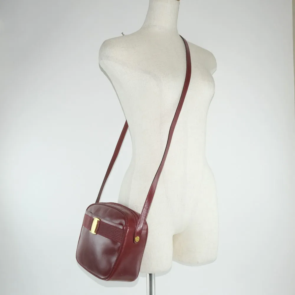 Salvatore Ferragamo Shoulder Bag Calfskin Red Vara ribbon Women Used