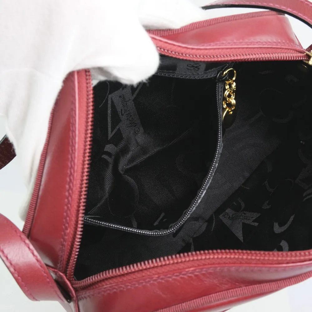 Salvatore Ferragamo Shoulder Bag Calfskin Red Vara ribbon Women Used