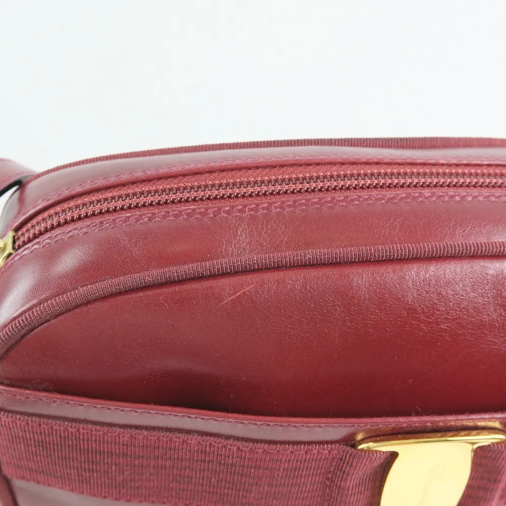 Salvatore Ferragamo Shoulder Bag Calfskin Red Vara ribbon Women Used