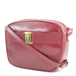 Salvatore Ferragamo Shoulder Bag Calfskin Red Vara ribbon Women Used