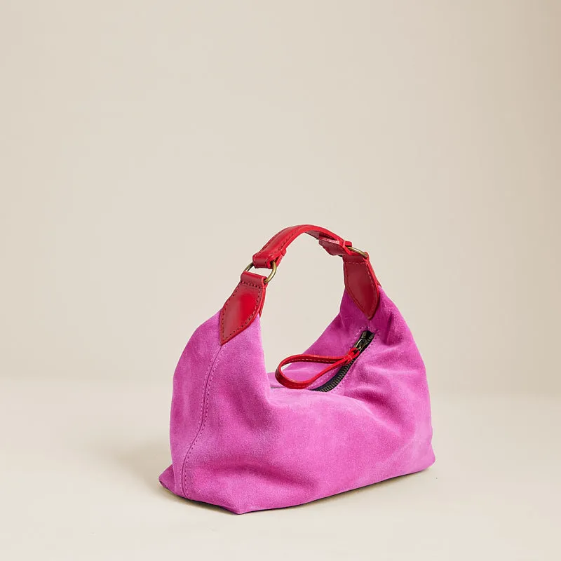 Small Maurice Hobo - Suede Pink