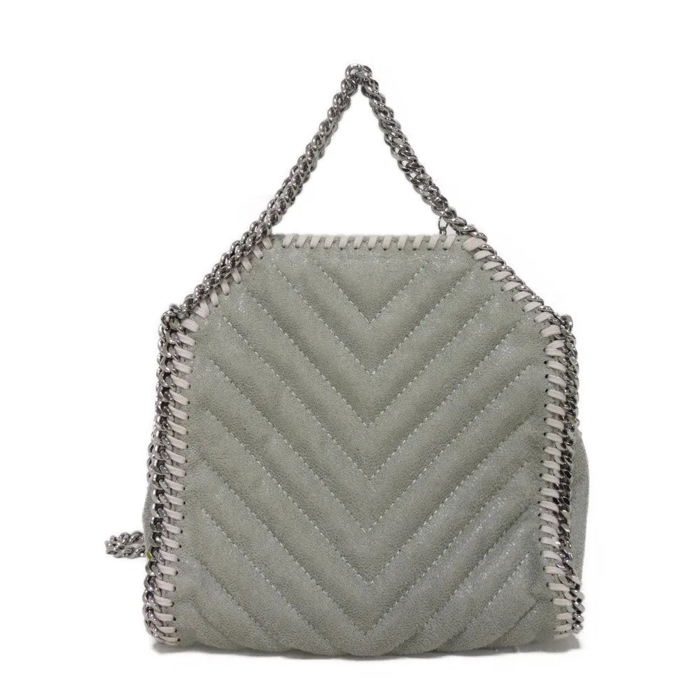 Stella McCartney Shoulder Bag 391698 W8859 1220  polyester gray Quilting Chain 2WAY Chevron Farabella Tiny Tote Women Used
