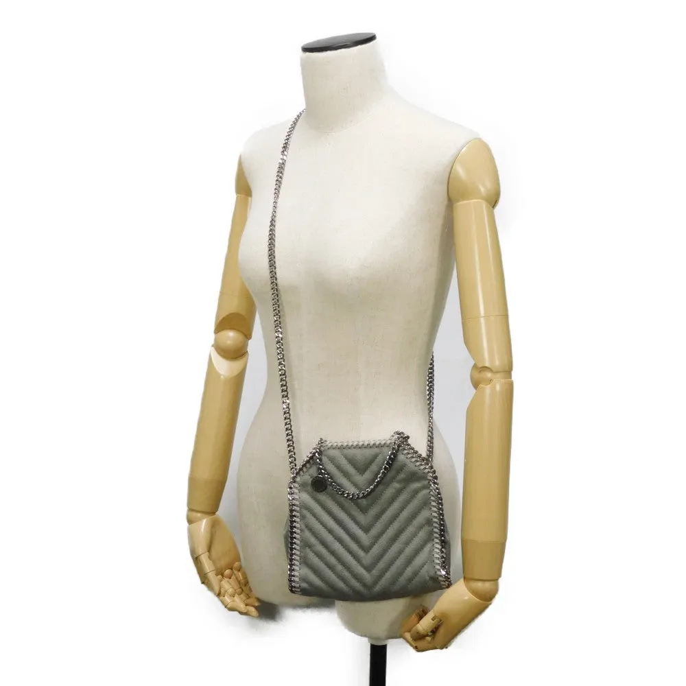 Stella McCartney Shoulder Bag 391698 W8859 1220  polyester gray Quilting Chain 2WAY Chevron Farabella Tiny Tote Women Used