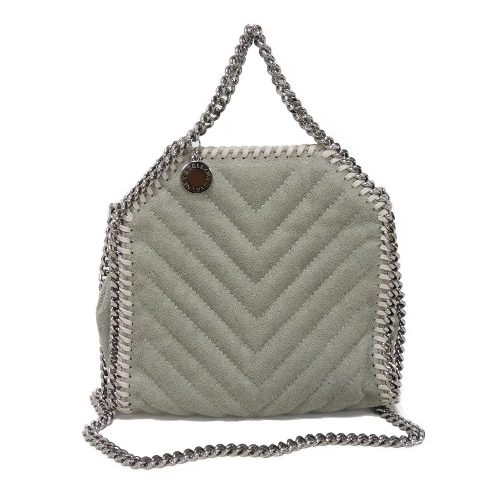 Stella McCartney Shoulder Bag 391698 W8859 1220  polyester gray Quilting Chain 2WAY Chevron Farabella Tiny Tote Women Used