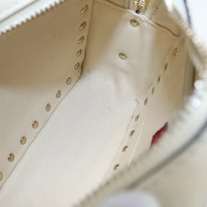 VALENTINO Small Shoulder Bag Rock studs Diagonal Calfskin white Women