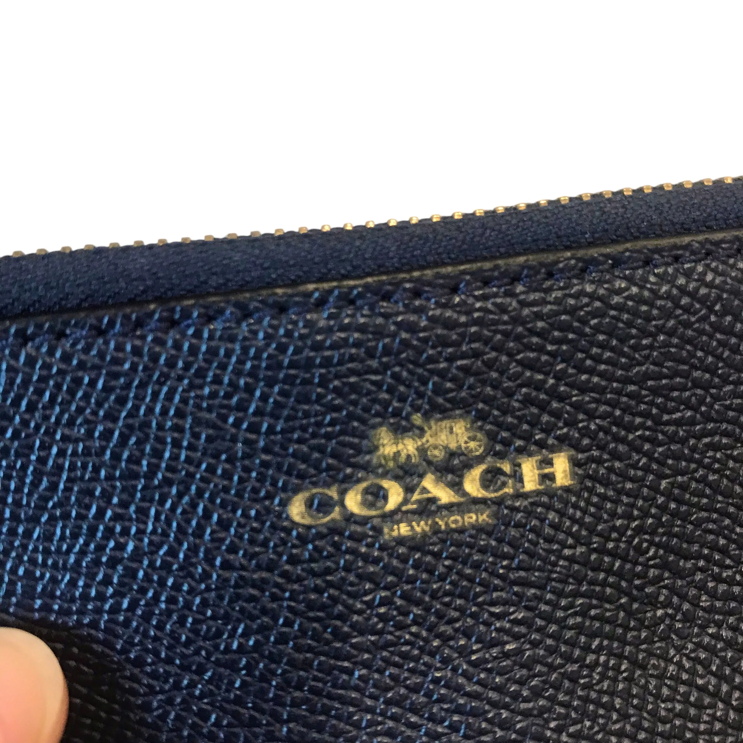 Wristlet Designer By Coach In Navy, Size:Small