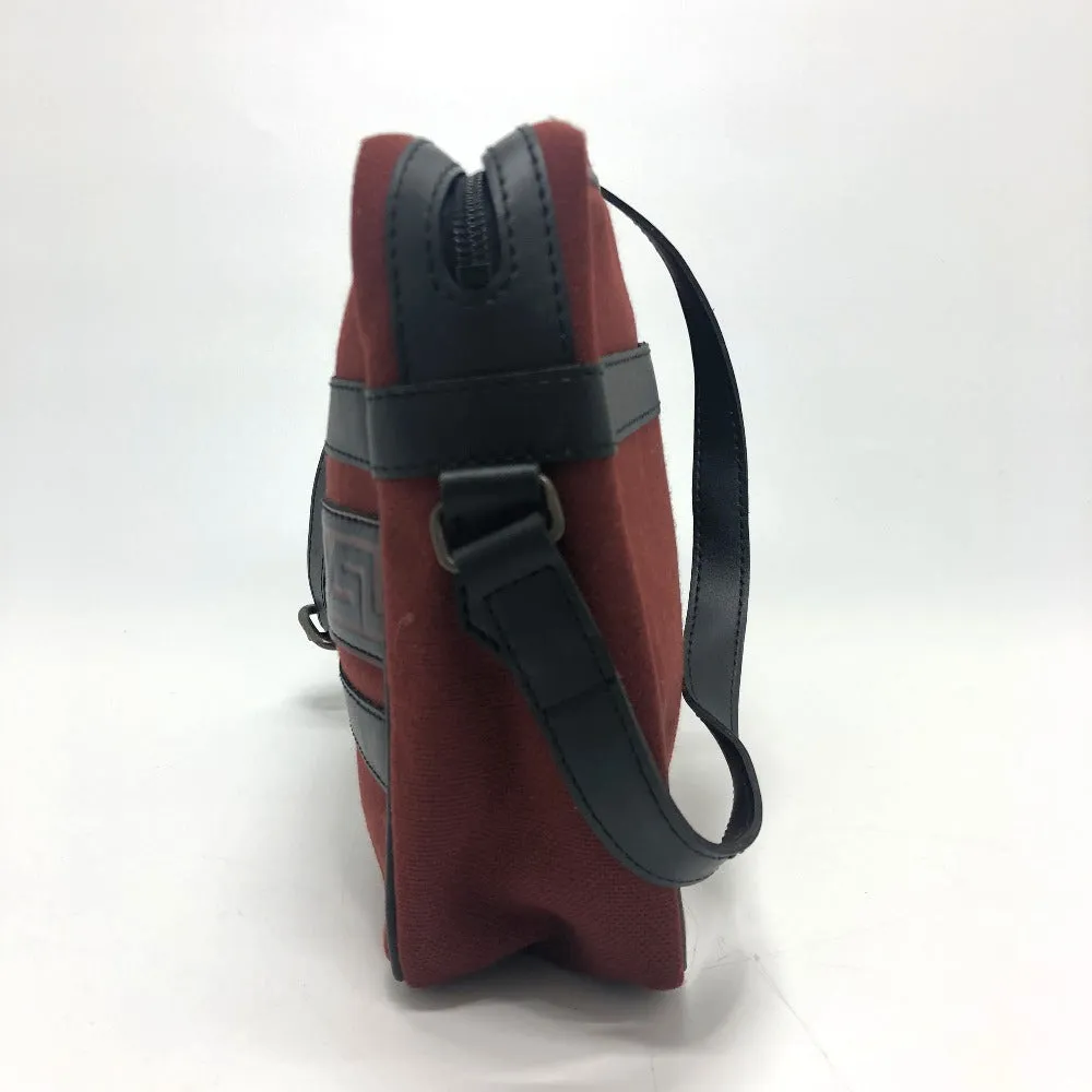 YVES SAINT LAURENT Shoulder Bag Canvas / leather Red logo Shoulder bag/logo unisex(Unisex) Used