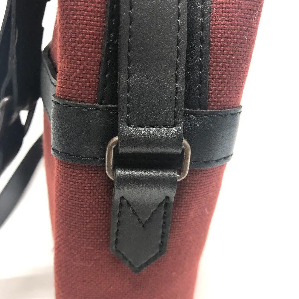 YVES SAINT LAURENT Shoulder Bag Canvas / leather Red logo Shoulder bag/logo unisex(Unisex) Used