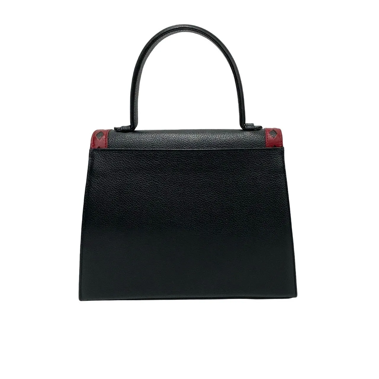 YVES SAINT LAURENT Shoulder Bag leather black YSL logo cut-out perforated leather Women Used
