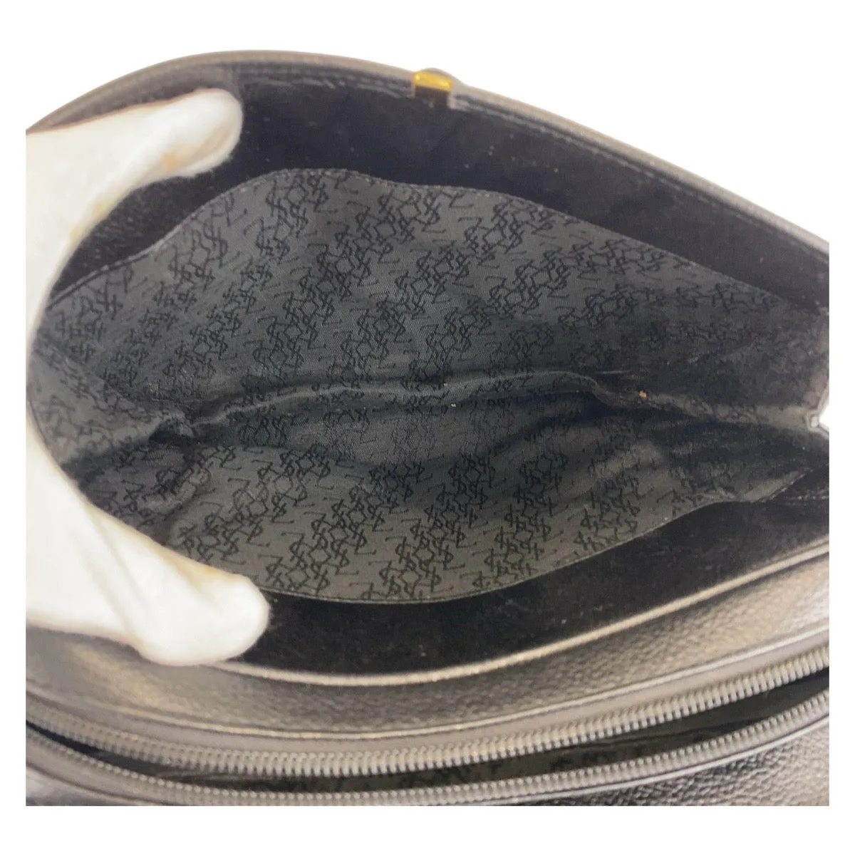 Yves Saint Laurent Shoulder Bag leather black YSL