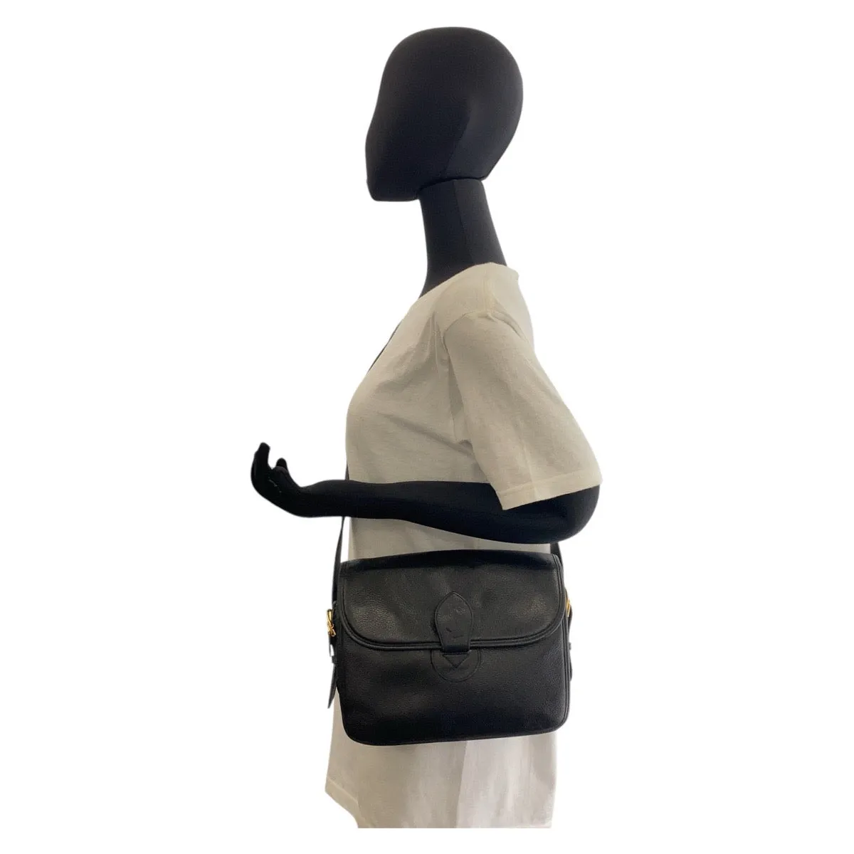 Yves Saint Laurent Shoulder Bag leather black YSL